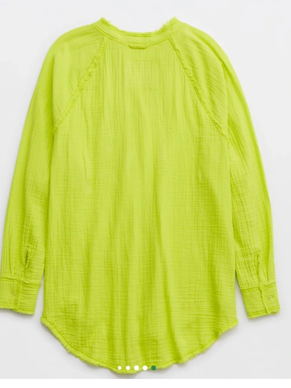aerie Neon Lime Gauze Button-Front Swim Coverup - Picture 10 of 13